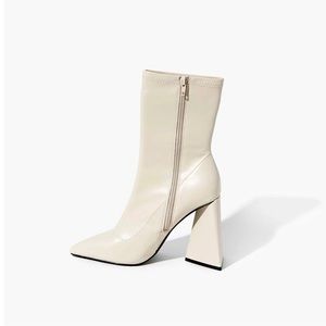 Faux Leather Pointed Booties